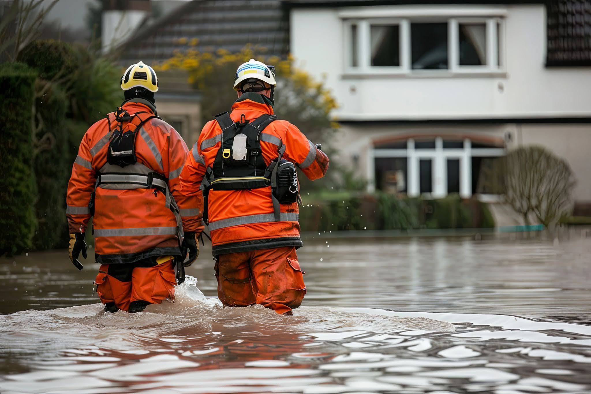 first responders in a flood